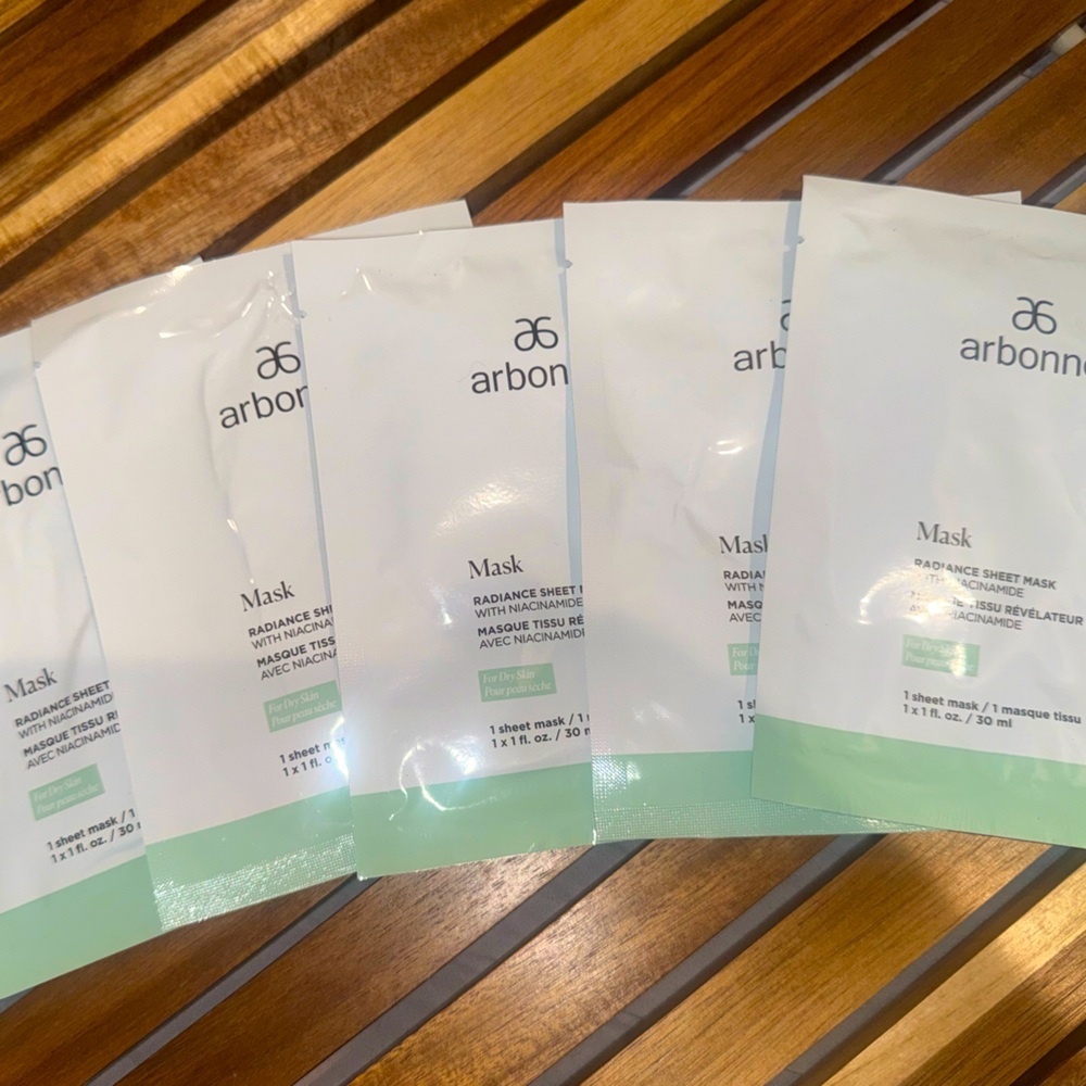 Arbonne Radiance Sheet Mask with Niacinamide - 5 pack